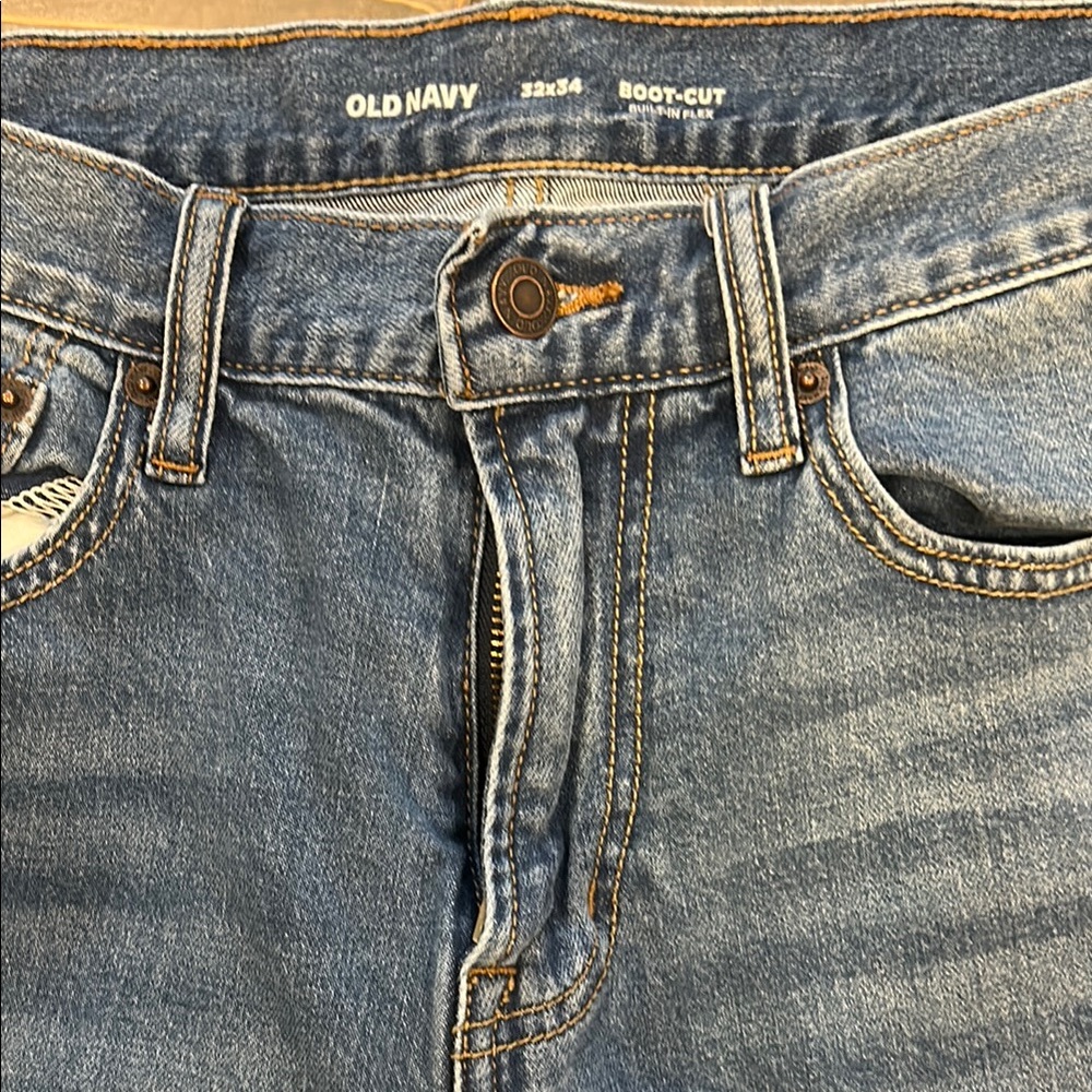 3 Pairs Old Navy Blue and Tan Bootcut Jeans 32X34 - Picture 5 of 10